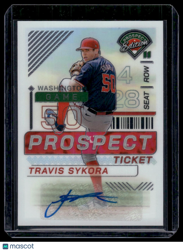 2024 Panini Prospect Ticket Travis Sykora #91 Silver Holo Autograph Panini Authentic