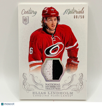2013-14 Panini National Treasures Elias Lindholm #33 Materials Rookie