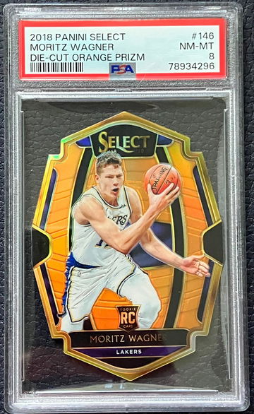 2018-19 Panini Select Moritz Wagner Die-Cut Orange Prizm 18/65 PSA 8 RC #146