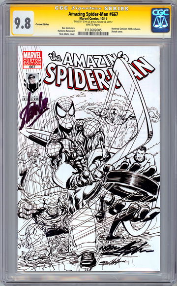 AMAZING SPIDER-MAN #667 CGC SS 9.8 SIG STAN LEE & NEAL ADAMS 1ST ADAMS ASM 2011