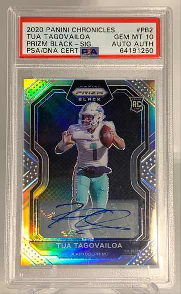 2020 Tua Tagovailoa AUTO SILVER PRIZM PANINI Chronicles PSA 10 GEM MT #64191250