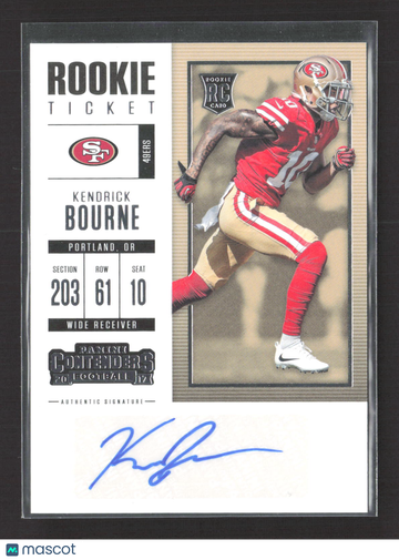 2017 Panini Contenders Football Kendrick Bourne #243 /17 RC