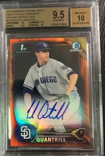 Cal Quantrill BGS 9.5 Bowman Chrome Orange /25 Auto 