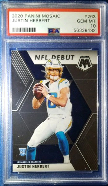 2020 Panini Mosaic Justin Herbert #263 PSA 10 Chargers