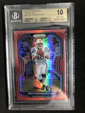 PEYTON MANNING 2020 Panini Prizm Football #91 Retail Red SSP BGS 10 PRISTINE