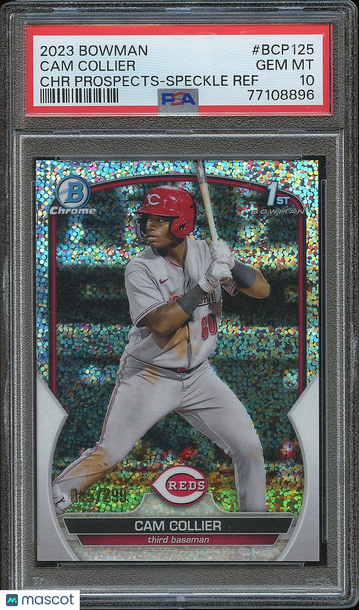 2023 Bowman Cam Collier #BCP-125 Speckle Refractor Parallel/Variety Rookie Insert PSA 10