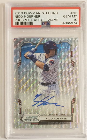 2019 Bowman Sterling Nico Hoerner Wave Refractor Auto #NH PSA 10