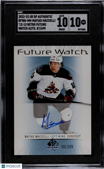 2022 Upper Deck SP Authentic Matias Maccelli #RFWA-MM '12 13 Retro Future Watch Autograph /699 Rookie SGC 10 Auto 10