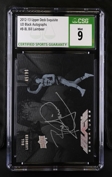 BILL LAIMBEER UPPER DECK EXQUISITE BLACK AUTO 