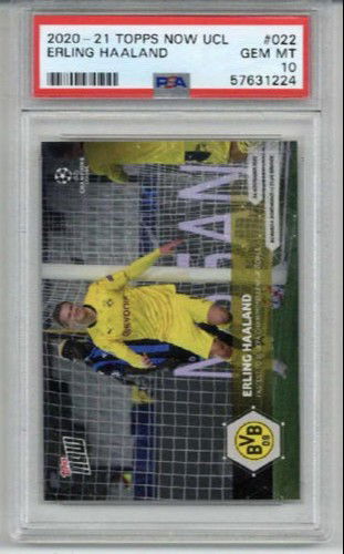 2020-21 TOPPS NOW UCL FASTEST TO 15 UCL GOALS #050 ERLING HAALAND PSA 10 RARE