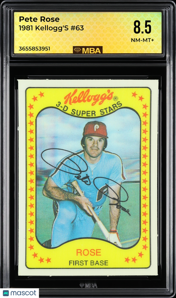 1981 Kellogg's Pete Rose #63 MBA 8.5