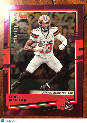 Odell Beckham Jr. 2020 Donruss Season Stat Line Serial #215/500 Cleveland Browns