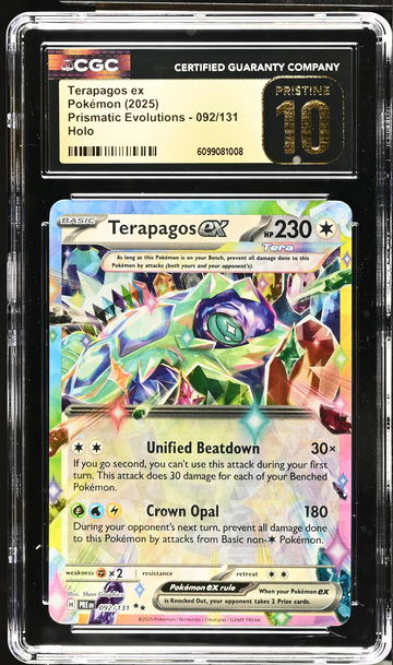 2025 Prismatic Evolutions #092/131 Terpapos ex Holo CGC 10