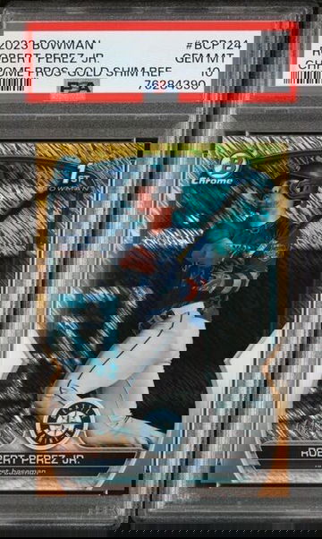 2023 Bowman Chrome 1st ROBERT PEREZ JR Gold Shimmer Refractor RC #'d /50 PSA 10