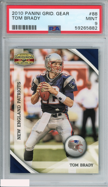 2010 PANINI GRIDIRON GEAR TOM BRADY #88 NEW ENGLAND PATRIOTS PSA 9 MINT