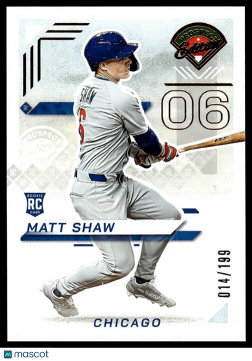 2025 Panini Prospect Edition Matt Shaw #125 Bronze SN