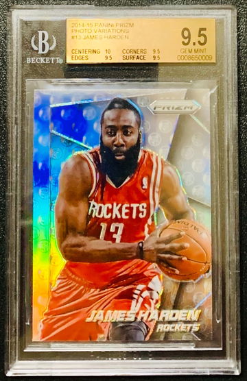 2014-15 Prizm James Harden Silver Photo Variations BGS 9.5 TRUE GEM +