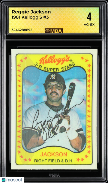 1981 Kellogg's Reggie Jackson #3 MBA 4