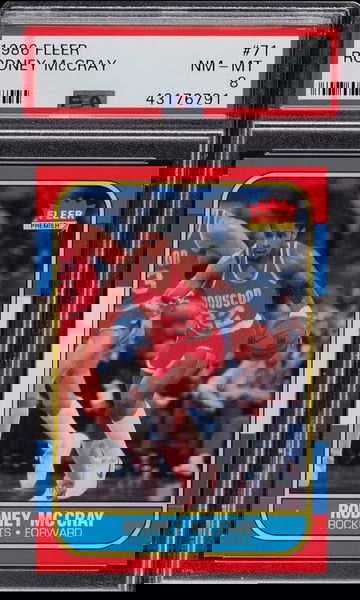 1986-87 Fleer Rodney Mccray Rookie RC #71 PSA 8 NM-MT Rockets A469