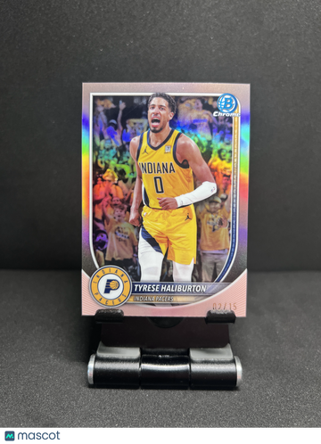 2025 CHROME TYRESE HALIBURTON ROSE GOLD REFRACTOR /15