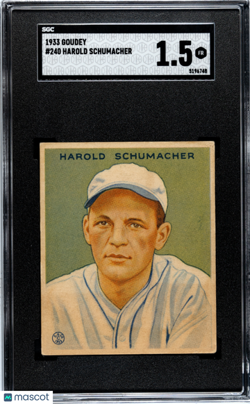 1933 Goudey Harold Schumacher #240 SGC 1.5