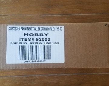 2017-18 Crown Royale 16 box case. All Tatum rcs inserted in packs.