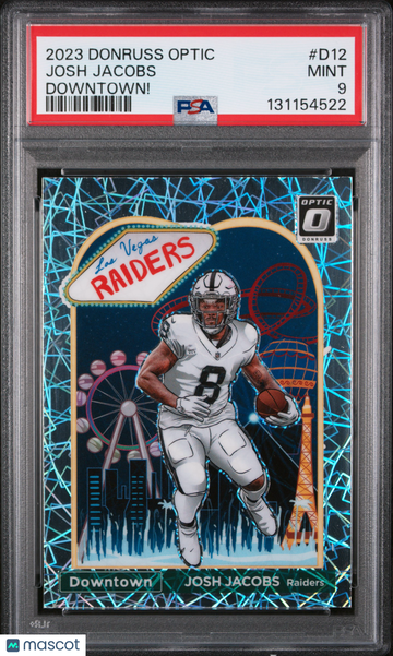 2023 Panini Donruss Optic Downtown! Josh Jacobs #D12 PSA 9