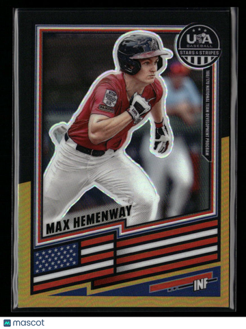 2026 Panini USA Baseball Stars & Stripes Prizm Max Hemenway #185 Black Gold /5