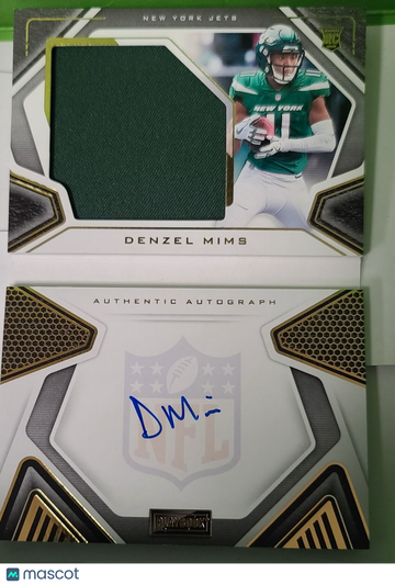 2020 panini playbook football Denzel Mims #223 SN,Au,Relic,/99