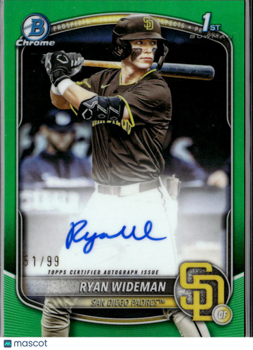 2025 Bowman Chrome Ryan Wideman #CPA-RW Green Refractor /99