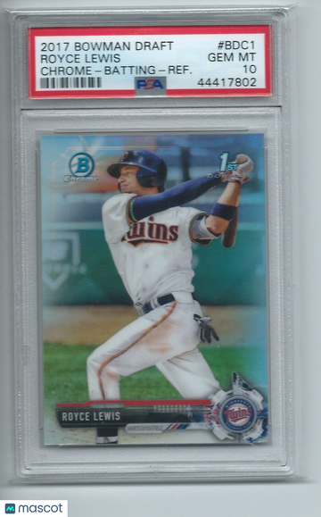 2017 Bowman Draft Royce Lewis #BDC1 Chrome Batting Refractor PSA 10