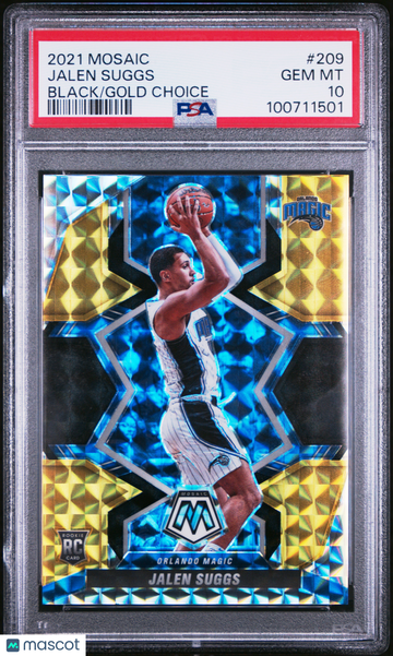 2021 Panini Mosaic Jalen Suggs #209 Black Gold Choice PSA 10