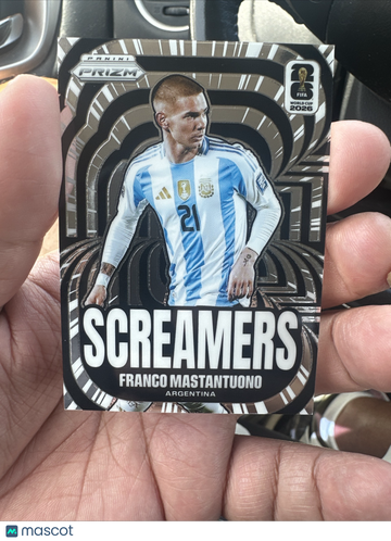 2026 Panini Prizm FIFA World Cup 2026 Screamers Franco Mastantuono #24 Argentina Soccer Card