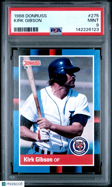 1988 Donruss Kirk Gibson #275 PSA 9