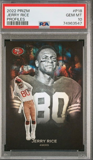 Jerry Rice - 2022 Prizm PROFILES SP 49ers PSA 10 Gem Mint