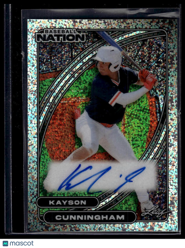 2026 Leaf Baseball Nation Kayson Cunningham #BA-KC2 Base Autographs Sparkles Silver SN AU
