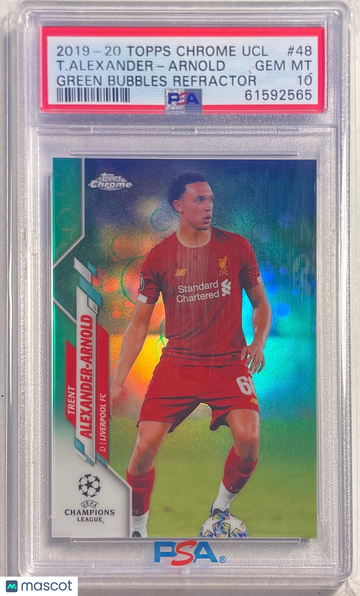 2019 Topps Chrome UEFA Champions League T. Alexander-Arnold #48 Green Bubbles Refractor PSA 10