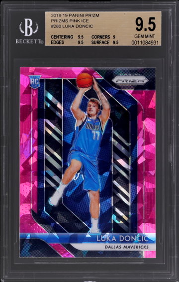 2018 Panini Prizm Luka Doncic Pink Ice Prizm BGS 9.5 RC