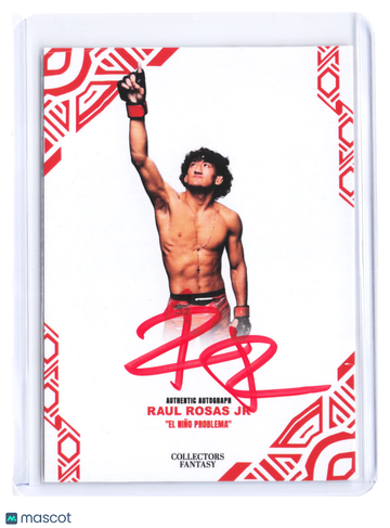 Autographed 2026 Collectors Fantasy UFC Raul Rosas Jr Red Parallel MMA Trading Card