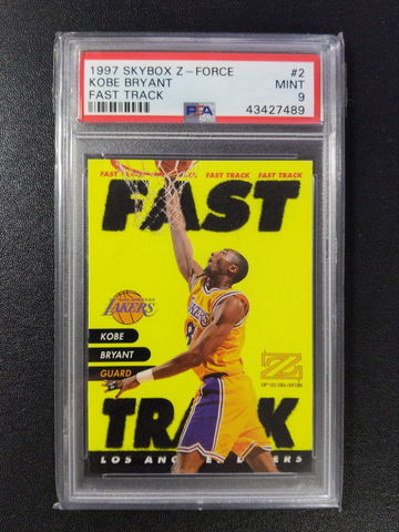 1997 Skybox Z-FORCE Fast Track #2 Lakers KOBE BRYANT PSA 9