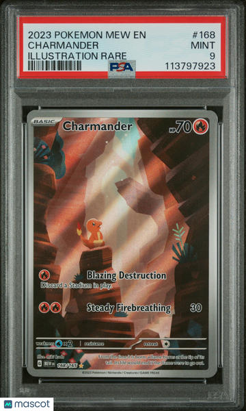 2023 Pokemon Mew EN-151 Charmander Illustration Rare PSA 9 #168