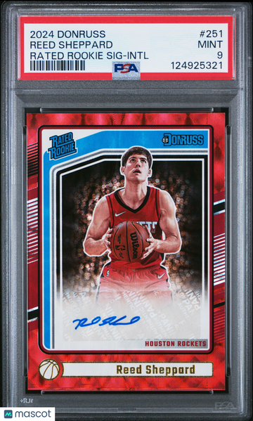 2024 Panini Donruss Reed Sheppard #251 Rated Rookie SIG Intl Rookie PSA 9