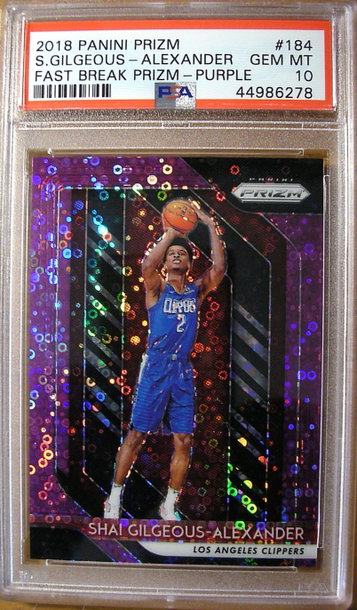 Shai Gilgeous-Alexander 2018 Prizm Fast Break Purple /75 PSA 10