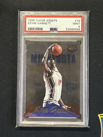 1996 Clear Assets Kevin Garnett #10 PSA 9