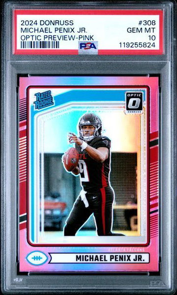 2024 Donruss | Rookie Michael Penix JR | Pink Optic Preview | PSA 10 | #308