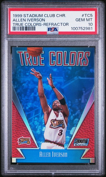 1999 Stadium Club Chrome True Colors Refractor Allen Iverson #TC5 PSA 10