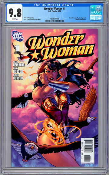 WONDER WOMAN #1 CGC 9.8 TERRY & RACHEL DODSON COVER & ART CHEETAH APP 2006