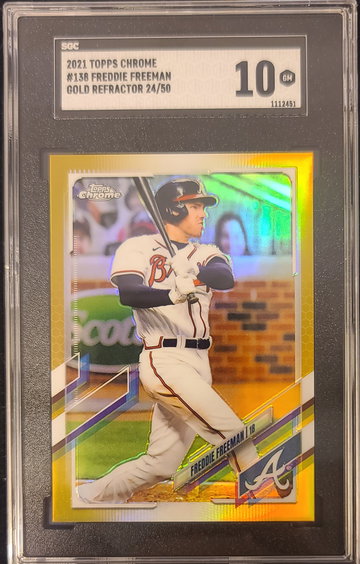 2021 Topps Chrome #138 Freddie Freeman Gold Refractor 24/50 SGC 10 Gem Mint