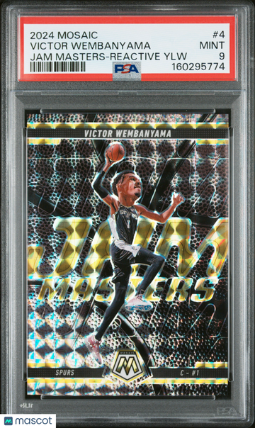 2024 Panini Mosaic Jam Masters Victor Wembanyama #4 Reactive Ylw PSA 9