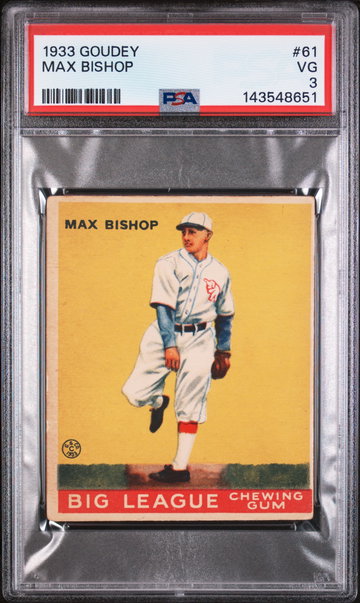 1933 Goudey Heads-Up Max Bishop #61 PSA 3